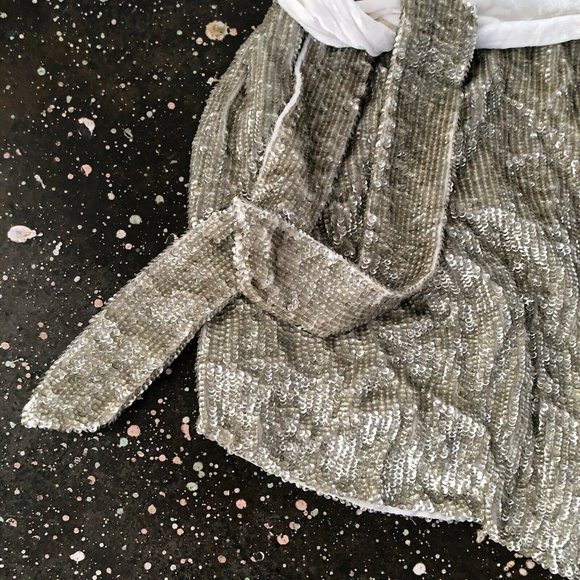 Retrofete Ella Dress Champagne Gold Sequin Mini Party Cocktail S NWOT $525 - Picture 9 of 11